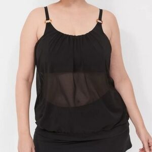 Lane Bryant Black Sheer Swim Top